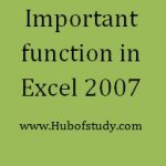 Important function in Excel